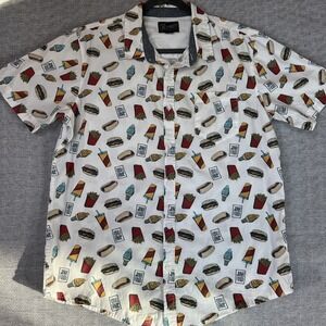 Retrofit Shirt Short Sleeve L Cotton Fast Food Burgers Fries Hot Dog Ice Cream